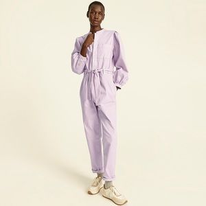 NWT Jcrew Lilac Puff-sleeve chino jumpsuit